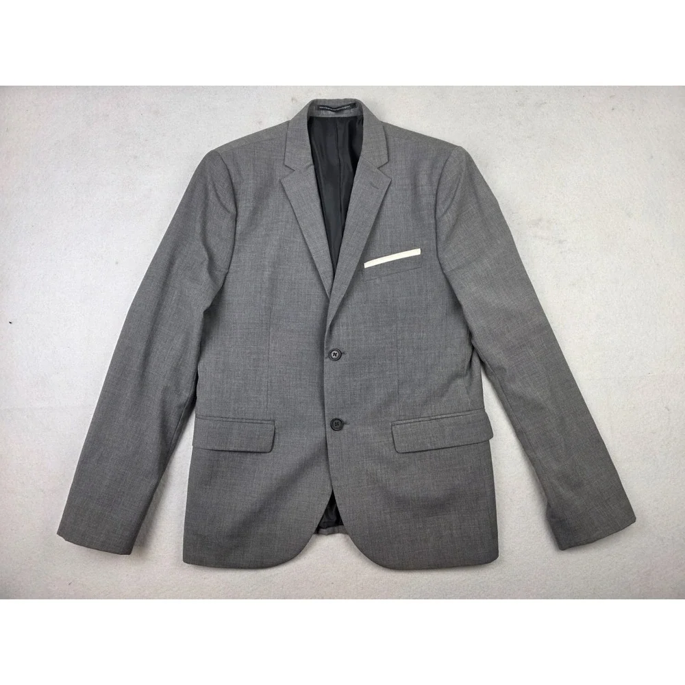 H&M Sport Coat Blazer‎ 40R Mens Dark Grey Suit Jacket Two Button Formal